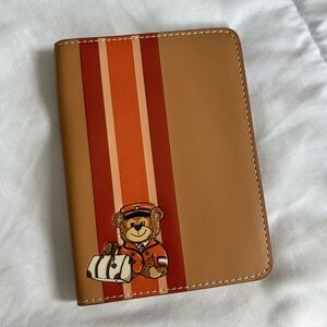 Stoney Clover Lane Bonvoyage Brown and Orange Bear Passport Holder